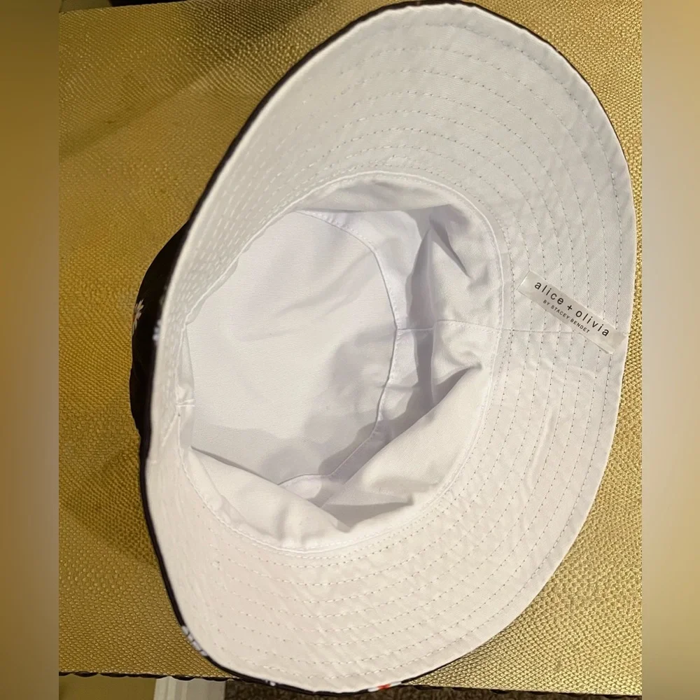 Alice + Olivia Black Floral Bucket Hat - Picture 3 of 5
